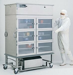Cart; Cleanroom, PureFlow, Stainless Steel, 52.5" W x 29.5" D x 73" H, 3, 6 Doors, 120 V