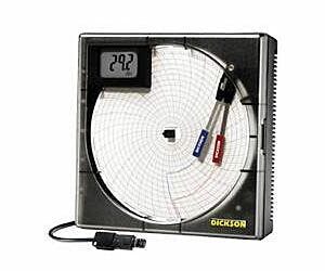 Chart Recorder; Analog, Disk, Temperature/Humidity/Dew Point, 31 Days, 120 V