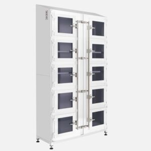 Desiccator; Double Doors w/ 10 Inset Doors, Powder-Coated Steel, 48" W x 18" D x 92.25" H, Series 300