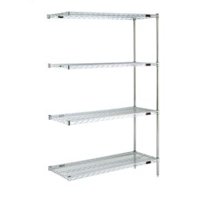 Pre-Configured Chrome Wire Shelf Add-On Rack by Eagle; 4 Shelves, 60" W x 18" D x 74" H, A4-74-1860C