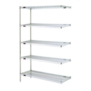 Pre-Configured Chrome Wire Shelf Add-On Rack by Eagle; 5 Shelves, 60" W x 18" D x 74" H, A5-74-1860C