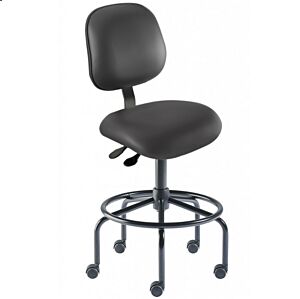 Chair; ISO 8, Black, Tubular Steel, 25" - 32", With Footring, Elite EES-H-RC, BioFit