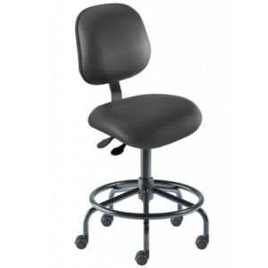 Chair; ISO 8, Black, Tubular Steel, 21" - 28", With Footring, Elite EES-M-RC, BioFit