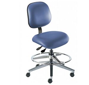 Chair; ISO 8, Blue, Aluminum, 19" - 26", With Footring, Elite EEW-M-RC, BioFit