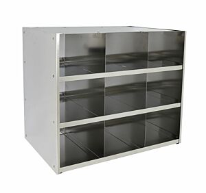 Wall Mount Multifunctional Storage System, 304 SS, 24" W x 14.5" D x 20.3" H, Shelves, 9 Slots