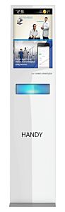 Freestanding HandyTabStand UV-C Hand Sanitizer with Integrated Touch Tablet by Handy Enterprises