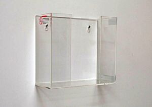 Holder; Glove Box, Acrylic, 12"W x 5"D x 10.5"H, 2 Boxes, Wall Mount