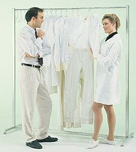 Garment Rack; Free Standing Single Rack, 304 SS, Square Tube, 72" W x 24" D x 74" H, Sliding Position, 23 Hangers