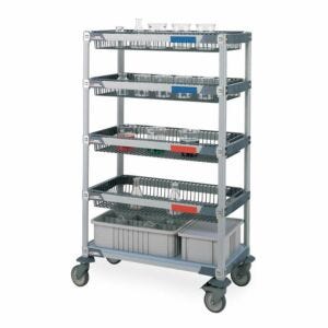Cart; Laboratory, Chemical, Polymer, 36" W x  18" D x 60" H,  Solid Shelves, MetroMax i, InterMetro