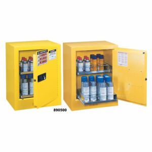 Justrite 890500 Sure-Grip Ex Benchtop Flammable Safety Cabinet; Manual Single Door, Double-Walled Steel, 21" W x 18" D x 27" H