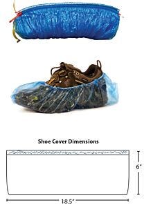 Shoe Covers; Economy, Short Wear, Waterproof, 55 pairs