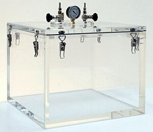 Vacuum Chamber; Benchtop, Acrylic, 16" W x 16" D x 16" H ID x 1.5"Thk, Removable Top Lid