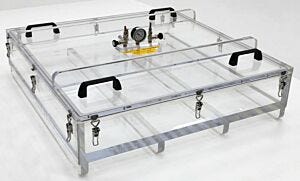 Vacuum Chamber; Benchtop, Acrylic, 30" W x 30" D x 4" H ID x 1"Thk, Removable Top Lid