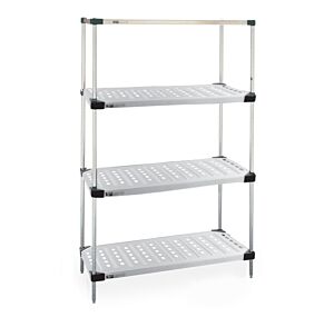 Shelving System; 24"W, Louvered, 304 Stainless Steel, InterMetro, Super Erecta