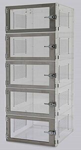 Desiccator; Adjust-A-Shelf™, Acrylic, 5 Chambers, 18" W x 18" D x 60" H