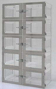 Desiccator; Adjust-A-Shelf™, Acrylic, 10 Chambers, 46" W x 18" D x 60" H