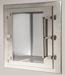 Pass-Through; CleanMount® CleanSeam™, 24" W x 24" D x 24" H ID, Center Wall Mount, 304 or 316 Stainless Steel