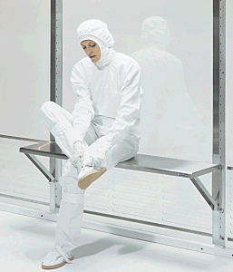 Wall-Mount Cleanroom Bench/Shelf; Solid SS Top, 51.75"W x 16"D
