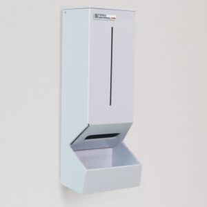 Dispenser; Glove, Polypropylene, 8"W x 8"D x 24"H, 1 Compartment, With Catch Basin, Wall Mount