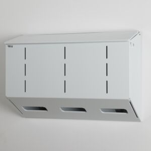 Dispenser; Glove, Polypropylene, 24" W x 8" D x 17" H, 3 Compartments, Without Catch Basin, Wall Mount