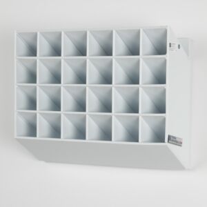 Safety Glasses Holder; ValuLine™ Polypropylene, 19.75" W x 6" D x 15.789" H, 24 Compartments, Wall Mount