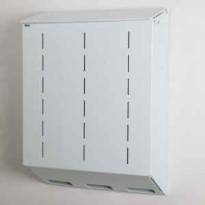 Dispenser; Glove, Polypropylene, 24" W x 8" D x 32" H, 3 Compartments, Without Catch Basin, Wall Mount
