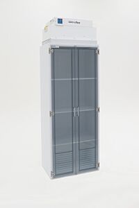 Storage Cabinet; HEPA Blower, Polypropylene, 25.75" W x 16.75" D x 63.5" H, 4 Chambers, 15" Chamber Height