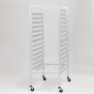 Mobile Storage Rack; Adjustable, Powder-Coated Steel, 27.5" W x 48" D x 72" H, 14 Shelves
