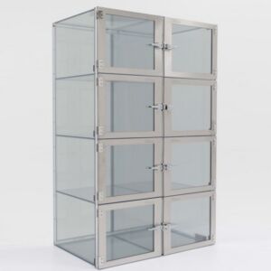 Desiccator; Wafer Box, for 200 mm Wafers, Clear Acrylic, 8 Chambers, 54.5" W x 25" D x 48.5" H