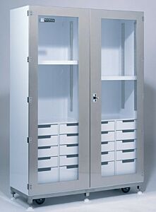 Storage Cabinet; Tool Storage, Polypropylene, 47.25" W x 25" D x 77" H, 20 Drawers
