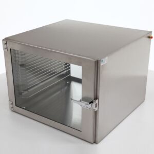 Desiccator; Stainless Steel, 1 Chamber, 16" W x 14" D x 16" H, Static-Dissipative PVC Windows, Series 100