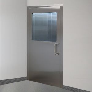 Door, Pre-Hung; Manual Double Swing, 72" W x 84" H, 304 Stainless Steel, No Window