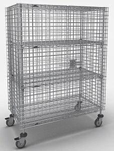 Security Cage; 52.75" W x 27.25" D x 62" H, 304 Stainless Steel, Wire, InterMetro, Super Erecta