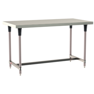 Stationary 304 Stainless Steel TableWorx Work Table, Metroseal Legs, Polymer Leg Mounts, I-Frame, 24” x 24,” Metro, TWS2424SI-304-K