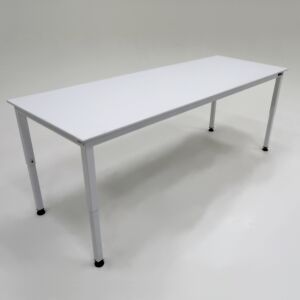 Work Station, Cleanroom; Corian, Solid Top, 96" W x 30" D x 34" H, Powder-Coated Steel A Frame