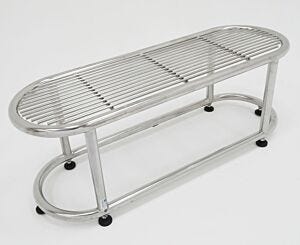 Gowning Bench; 304 Stainless Steel, Tubular Top, 60" W x 16" D x 18" H, Free Standing, Cylindrical Tube