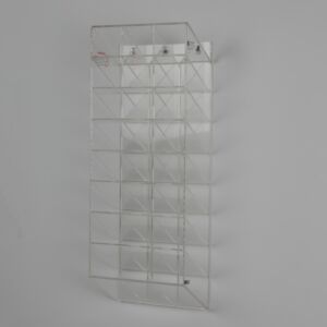 Safety Glasses Holder; ValuLine™ Acrylic, 9.75" W x 5.75" D x 26.375" H, 24 Compartments, Wall Mount