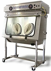 Compounding Aseptic Isolator; VersaFlow, 304 Stainless Steel, 63" W x 32" D x 79.5" H, 2 Glove Ports, GermFree, 120 V