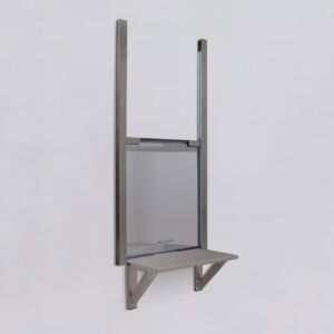 Pass-Through; Convenience Window, Vertical Sliding, 24" W x 32" H, Wall Mount, 304 Stainless Steel Frame, Shelf