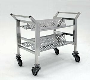 BioSafe® Cleanroom Cart; Wafer Boxes, 304 Stainless Steel, 51.5" W x 26.5" D x 42.4" H