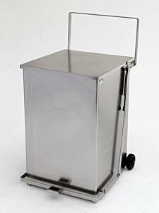 Waste Receptacle; Mobile Step-On, 304 or 316 Stainless Steel, 19"W x 19"D x 30"H, 40 gal, BioSafe®