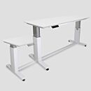 Work Station, Cleanroom, ErgoHeight; Polypropylene, Solid Top, 48