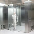 Pre-Hung All-Glass Cleanroom Door System, Manual Double Swing, 72