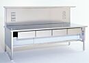 Work Station; 304 Stainless Steel, Solid Top, w/ Outlets, Shelf and Drawers, 72