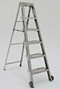 Folding Ladder; 5 Steps, Diamond Plated, 304 or 316 Stainless Steel, 22.5