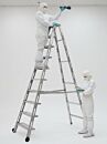 Folding Ladder; 7 Steps, Diamond Plated,  304 or 316 Stainless Steel, 25.38