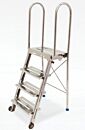 Folding Ladder; Diamond Plated, 4 Steps, 304 SS, 32.4