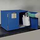 Justrite 24120 Benchtop Corrosive Acid Safety Cabinet; 4 gal, Wood Laminate, Manual Double Door, 24
