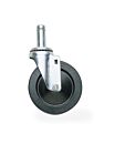 Caster; Stem/Swivel, Chrome-Plated Steel & Resilient Rubber, 200 lbs, 5