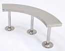 Gowning Bench; 304 Stainless Steel, Solid Top, Curved, 48